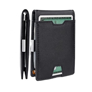 Custom Logo Bifold Slim PU Leather <b>Wallet</b> with RFID Blocking 11 Credit Card Slots 1 ID Window and Money Clip - Product Image 1