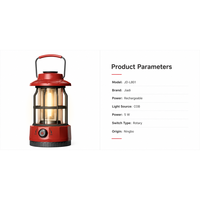 Lanterne de camping LED COB JD-L801, batterie au lithium rechargeable, lumière chaude vintage pour l'extérieur, interrupteur rotatif, lampe suspendue portable, IP44