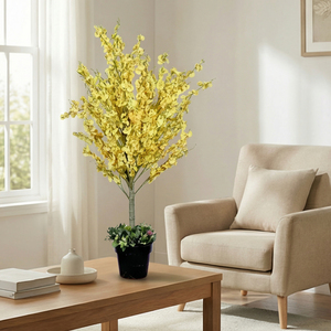 Arbre artificiel à fleurs jaunes, plante décorative réaliste, arbre floral pour la maison, le bureau, les événements, plante décorative 'Dancing Lady' - Product Image 4