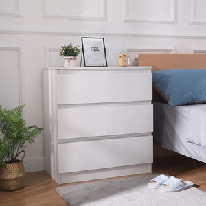 Mesita De Noche blanca De 30 cm con 3 cajones, mesita De Noche para dormitorio - Product Image 2
