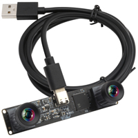 Cámara USB Estéreo Monocromática de 800P con Obturador Global, Módulo de Cámara USB de Doble Lente Sincrónico de Alta Velocidad de 120 fps para Visión de Profundidad