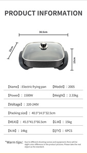 Marmite électrique multifonctionnelle pour la maison cuisson et sauté marmite chauffante électrique carrée intégrée marmite électrique - Product Image 6