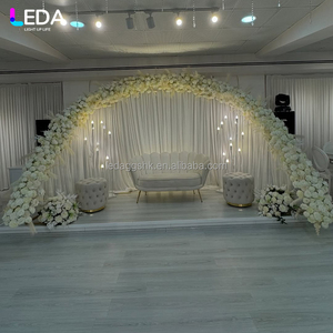 ฉากหลังโลหะสีขาวสำหรับงานปาร์ตี้ในร่มและกลางแจ้ง LEDA ซุ้มเหล็กโค้งสำหรับแขวนดอกไม้สำหรับงานแต่งงาน - Product Image 1
