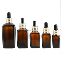 Harga pabrik persegi 10ml 20ml 30ml 50ml 100ml Amber kosong botol parfum kaca Serum Wajah botol kaca dengan tutup penetes karet