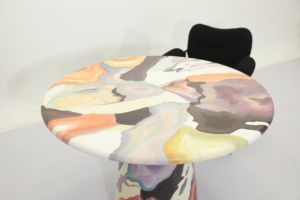 Mesa de Centro Estilo Escandinavo Personalizada, Otomana Elegante Pintada a Mano en Colores Vibrantes, MDF para Entretenimiento en el Hogar, Sala de Estar - Product Image 2