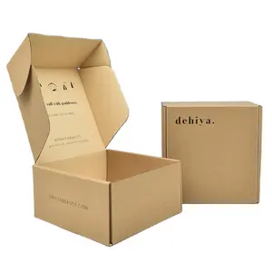 批发环保定制个性化礼品包装小型电子商务运输可折叠牛皮纸邮件盒