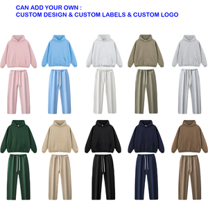 Conjunto de Sudadera con Capucha y Pantalones Deportivos de Forro Polar Grueso de Invierno, Bordado, de Dos Piezas, Transpirable, con Logotipo Personalizado, Unisex, de Alta Calidad - Product Image 2