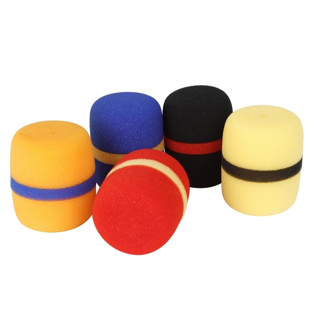 5 Pack Thick Foam Mic Cover Handheld Microphone Windscreen Colorful Microphone Sponge Cover for Karaoke DJ Stage Performance