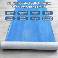Rouleau de feutre de protection de sol en PE enduit, auto-adhésif, imperméable et sans résidus, personnalisable, tapis absorbant pour la peinture et la rénovation