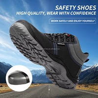 Chaussures de sécurité JIANKUN anti-impact, résistantes à l'huile, en cuir respirant, avec embout en acier, anti-perforation, pour hommes, pour le travail