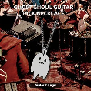 Collana Girocollo Unisex in Acciaio Inossidabile con Ciondolo a Plettro Dorato Trendy Ghost Bc Nameless Ghoul Cosplay, Accessori Gioielli - Product Image 2