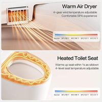 WC intelligent avec eau chaude instantanée, plusieurs modes de lavage, siège chauffant, lumière ambiante, télécommande, fermeture douce, toilette intelligente