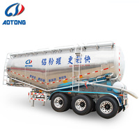 3 Dingilli Kuru Çimento Tankeri Treyleri 40cbm 45cbm 50cbm Toz Tankı Semi Treyler Semi Treylerler Uçucu Kül Toplu Çimento Semi Treyleri