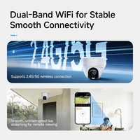 Caméra de sécurité PTZ CS2DR 6MP WiFi6 à double objectif, vision 365°, H.265, vision nocturne couleur, audio bidirectionnel, DC5V, 256 Go Cloud, 15X15X21