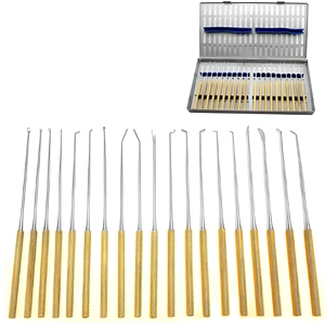 Juego de 20 Microdisectores Rhoton con Casete de Esterilización, Acero Inoxidable Alemán, Reutilizables, Autoclavables, con Certificación CE - Product Image 1