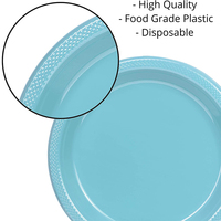 Assiettes de présentation rondes en plastique PS de couleur unie pour fêtes et dîners