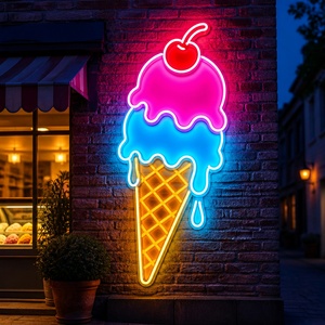 Insegna al Neon LED Personalizzata, Luce Logo Personalizzata, Nome del Marchio Pubblicitario per Gelateria - Product Image 1
