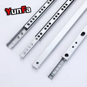 Hot Jieyang 2-Fold Drawer Runner Rail Track Mini Metal Microscope 17MM Travel Ball Bearing Two way Drawer Slide