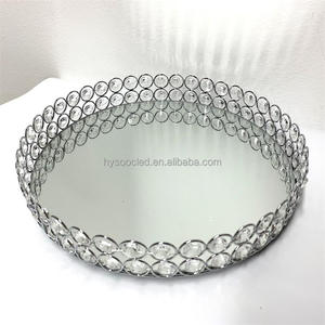Bandeja de cristal dorada para espejo, bandeja de Metal para decoración del hogar, plato de fruta, exhibición de Joyas, bandeja de espejo decorativo, mesa de almacenamiento - Product Image 6