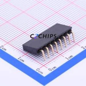 A2541HWR-8P Pin Socket Bent Lead Through Hole,P=2.54mm Connector 1x8P 2.54mm Square Hole Right Angle Insert - Product Image 1