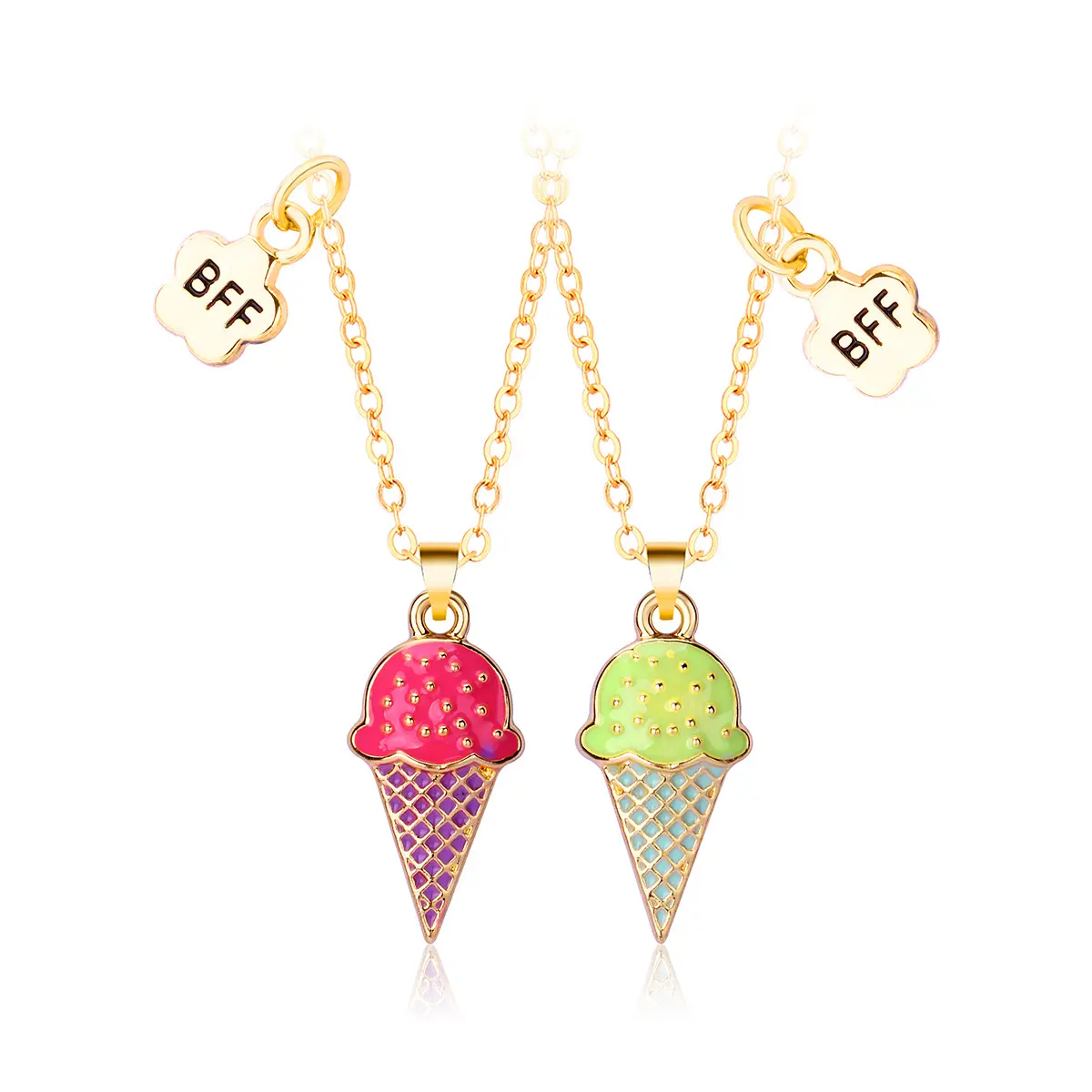 Trending Jewelry Ice Cream Necklace Charms Alloy Fashion Necklace For Kids Great Jewelry Gift For Close Friends