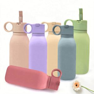 Botella de Agua Portátil Ecológica para Bebés y Niños, Estilo Popular, Silicona de Grado Alimenticio para la Escuela y Actividades al Aire Libre - Product Image 1
