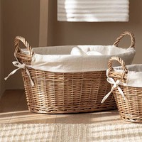Panier à linge en osier tressé à la main, grand format, pour vêtements et jouets, panier de rangement en rotin écologique avec poignées