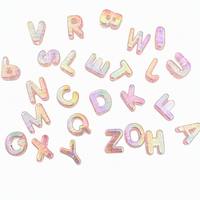 Perles en acrylique de haute qualité à gros trous, perles alphabet holographiques UV, breloques lettres pour la fabrication de bijoux DIY