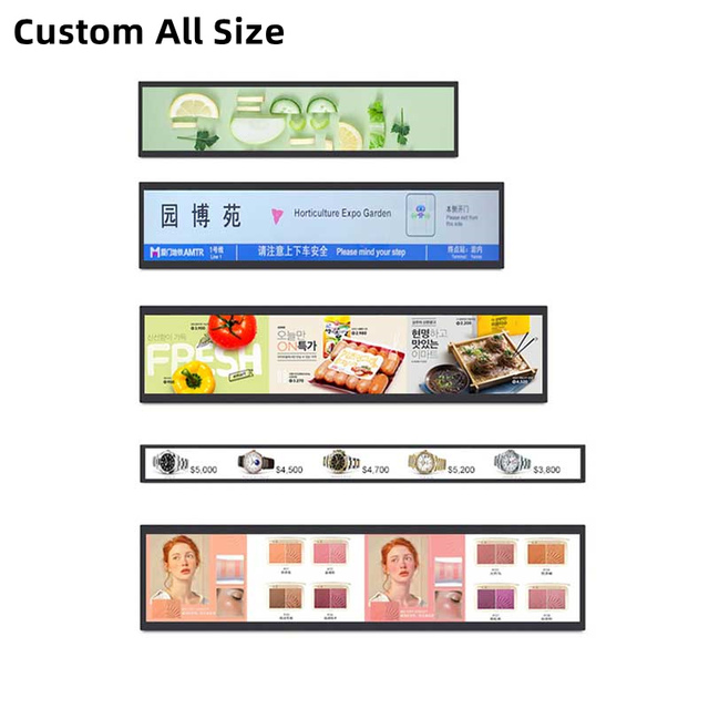 Android Shelf Edge Display 19 23 24 35 36 48 Inch ultra Wide Monitor Wall Mount Stretched Stretch bar Type Lcd Screen Display