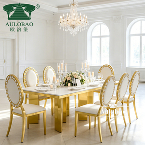 Tables et chaises de salle à manger modernes en acier inoxydable pour mariages à Dubaï, usage domestique, hôtelier et événementiel - Product Image 3