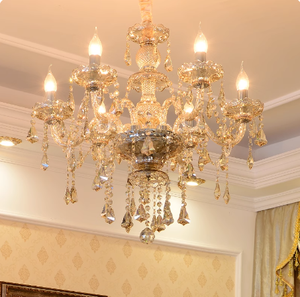 Lustre de luxe éclairage E14 bougie lustre Lustre <span class=keywords><strong>Suspension</strong></span> intérieur cage d'escalier <span class=keywords><strong>salon</strong></span> hôtel hall K9 lustre en cristal - Product Image 6