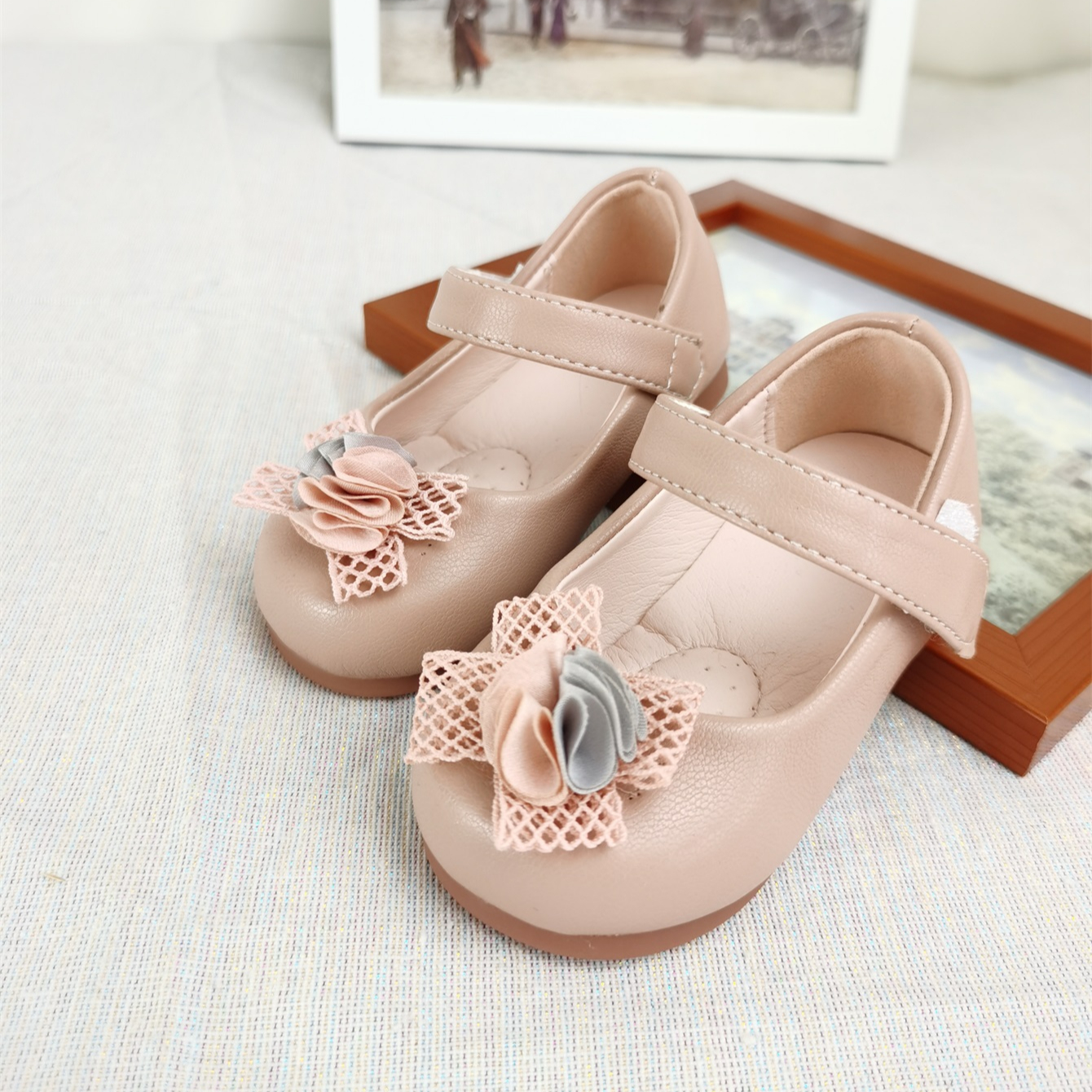 2021 Princess Baby lovely simple girls flats in floral pink