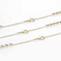 Grossiste Bijoux Rosaire Unisexe Religieux Collier Plaqué Or 14 Carats Chrétien Catholique Petite Taille Perles en Laiton Croix Jésus Chapelet