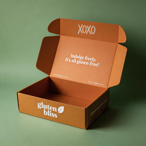 Boîte d'expédition en kraft recyclé écologique, logo personnalisé imprimé, boîte à courrier ondulée, emballage alimentaire biologique pour petites entreprises - Product Image 2