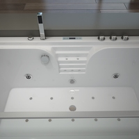Baignoire moderne en acrylique pour 2 personnes Baignoire de massage à jet tourbillon avec verre Baignoire de salle de bain autoportante