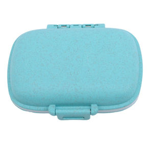 Wholesale 8 Grids Organizer <b>Container</b> for <b>Tablets</b> Travel Pill Box With Seal Ring Small Wheat Straw Medicines - Product Image 4