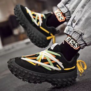 Dropshipping, logo personnalisé, baskets de luxe à lacets colorées, semelle en caoutchouc, tendance, marque de créateur, chaussures décontractées épaisses pour hommes et femmes - Product Image 4