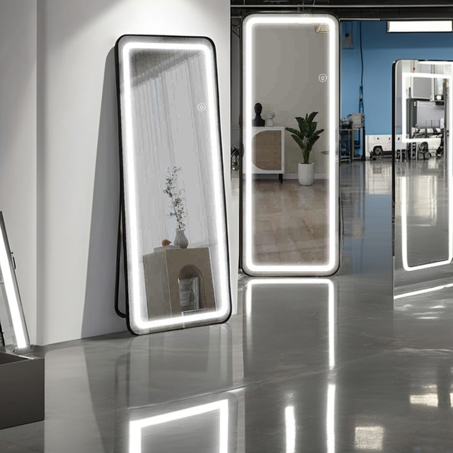 LED Strip Waterproof Shadowless Light Manufacturing Full-length Backlit Rectangular Mirrors for Bedroom Vanity Mirrors