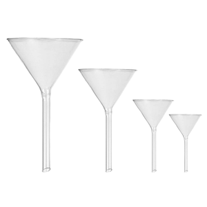 Ensemble de 4 entonnoirs en plastique transparents de tailles graduées pour la cuisine et le laboratoire - Product Image 1