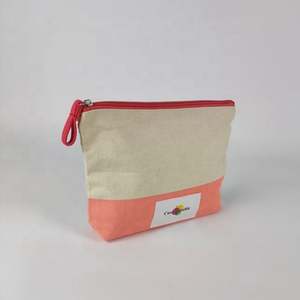 Wholesale Eco-Friendly Cotton Canvas <b>Cosmetic</b> <b>Bag</b> with Zipper <b>Large</b> Capacity Accessory Pouch Double Sided Makeup <b>Bag</b> - Product Image 4