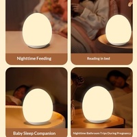 Lámpara Nocturna de Silicona para Bebés, Protección Ocular, Lámpara de Noche para Dormitorio Infantil, Lámpara de Mesa Recargable Relajante