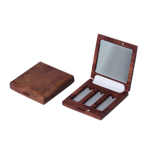 Boîtier compact en bois de rose massif, couleur naturelle foncée, écologique, pour parfum, poudre pressée ou blush - Product Image 5