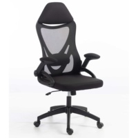 Chaise de bureau ergonomique en maille avec dossier inclinable, accoudoirs relevables, certifiée BIFMA, cadre noir pour bureau à domicile, salle de conférence