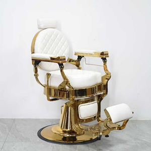 Fauteuil de lavage de luxe blanc et or pour salon de coiffure, chaise de thérapie capillaire antique avec bac en céramique - Product Image 5
