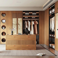 Lesso Home Îlot de dressing de luxe en cuir moderne avec unités de rangement à tiroirs pour chambre à coucher