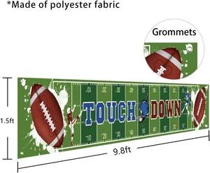 Bandera Grande y Ligera de Poliéster con Temática de Fútbol Americano para Fiestas de Cumpleaños, Día de Partido de Domingo, Suministros para Fanáticos del Deporte, Fondo para Fotos Colgante - Product Image 2