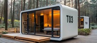 Cabine préfabriquée portable de luxe moderne de 20 et 40 pieds pour bureau, hôtel, villa ou magasin avec toilette, chambre à coucher, climatiseur
