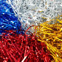 Raphia métallique brillant de 3 mm, garnissage coloré en PP pailleté pour emballage de boîtes cadeaux