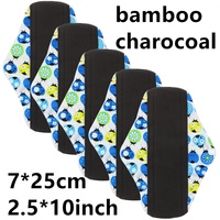 Lynmiss - Toallas Sanitarias Reutilizables con Alas, Super Absorbentes, Impermeables, de Tela de Bambú con Carbón, con Logotipo Personalizado