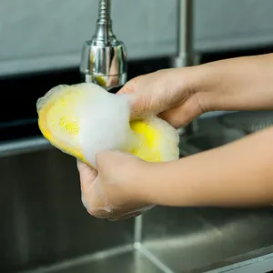 多目的キッチン両面食器洗浄洗浄スポンジマイクロファイバーキッチン食器洗浄用スポンジ